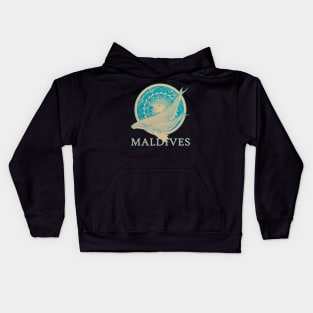 Maldives Republic Humpback Whales Kids Hoodie